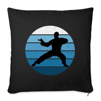 Damen Kampfsport Kungfu Wushu Kung Fu Herren - Sofakissenbezug 45 x 45 cm - Schwarz - Vorne