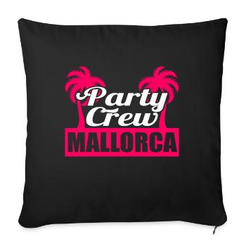 Party Crew Mallorca Nightlife Tee For Alcoholic - Sofa pillowcase 17,3'' x 17,3'' (45 x 45 cm) - black - Front