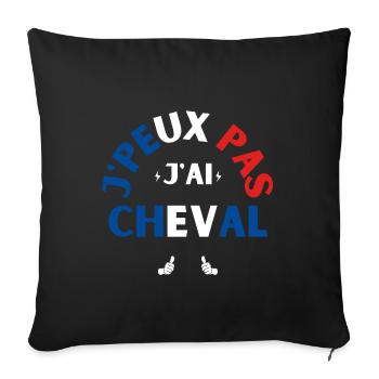 J Peux Pas J Ai Cheval - Housse de coussin décorative 45 x 45 cm - noir - Devant