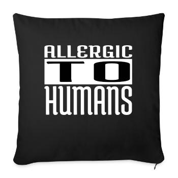 blagues anniversaire enlèvement animal @zackiinnitbrahhh - Housse de coussin décorative 45 x 45 cm - noir - Devant