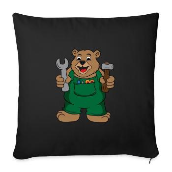 Papa Bear Fix Carpentry Dad Grandpa Father - Sofa pillowcase 17,3'' x 17,3'' (45 x 45 cm) - black - Front