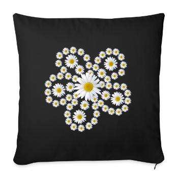 daisies flower floral floral - Sofa pillowcase 17,3'' x 17,3'' (45 x 45 cm) - black - Front