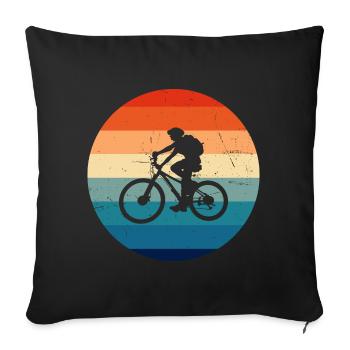 MTB Women Men Mountain Bike Mountain Bike - Sofa pillowcase 17,3'' x 17,3'' (45 x 45 cm) - black - Front