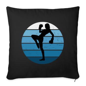 Boxe Kickboxing Kickboxing Hommes - Housse de coussin décorative 45 x 45 cm - noir - Devant