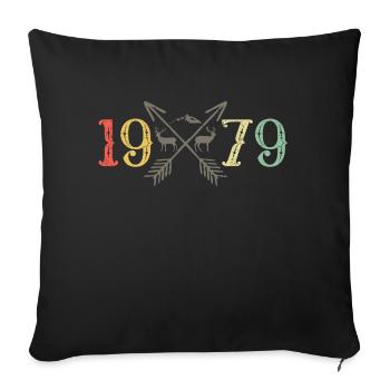 Classique Vintage 1979 Design T-shirt Design - Housse de coussin décorative 45 x 45 cm - noir - Devant