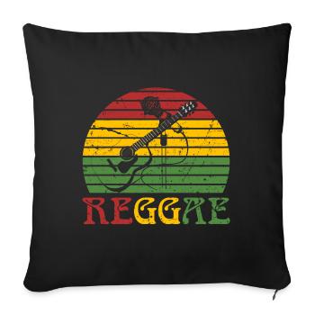 Instrument acoustique de genre reggae avec une - Housse de coussin décorative 45 x 45 cm - noir - Devant