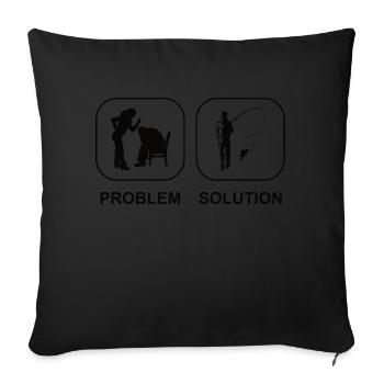 Fishing Fishing Fishing Fishing hooks Fishing - Sofa pillowcase 17,3'' x 17,3'' (45 x 45 cm) - black - Front