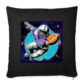 American Football Art Football Player in Space - Sofa pillowcase 17,3'' x 17,3'' (45 x 45 cm) - black - Front