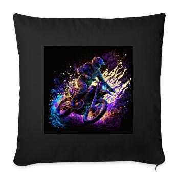 cool motocrosser in black light style - Sofa pillowcase 17,3'' x 17,3'' (45 x 45 cm) - black - Front