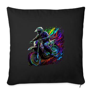 Amour du motocross - Housse de coussin décorative 45 x 45 cm - noir - Devant