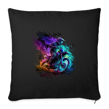 Des pilotes de motocross badass dans des couleurs cool - Housse de coussin décorative 45 x 45 cm - noir - Devant