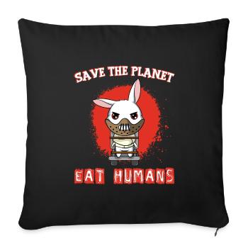 Vegan Earth Day Animal Rights Garment Apparel - Housse de coussin décorative 45 x 45 cm - noir - Devant