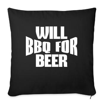WILL BBQ FÜR BIER - Sofakissenbezug 45 x 45 cm - Schwarz - Vorne