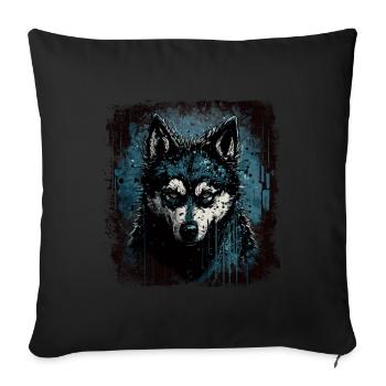 Creepy Husky - Sofakissenbezug 45 x 45 cm - Schwarz - Vorne