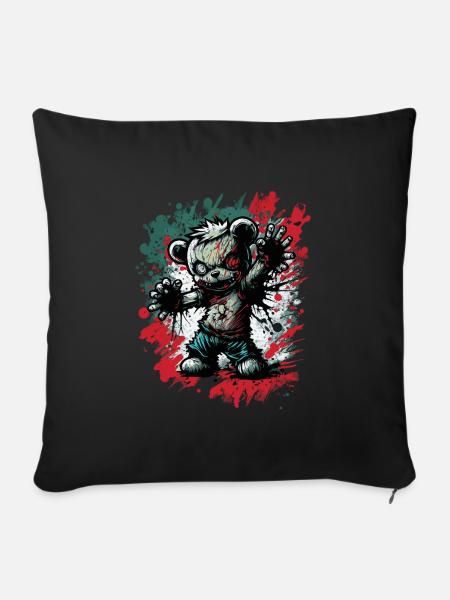 Zombie Teddy - Sofakissenbezug 45 x 45 cm - Schwarz