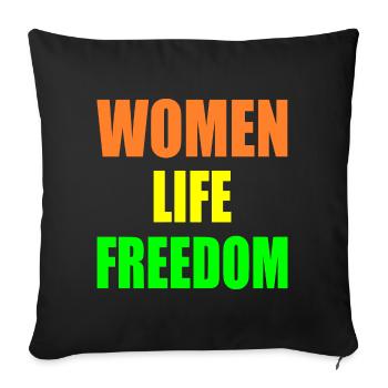Women life freedom - Housse de coussin décorative 45 x 45 cm - noir - Devant