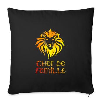 Head of the Lion family - Sofa pillowcase 17,3'' x 17,3'' (45 x 45 cm) - black - Front