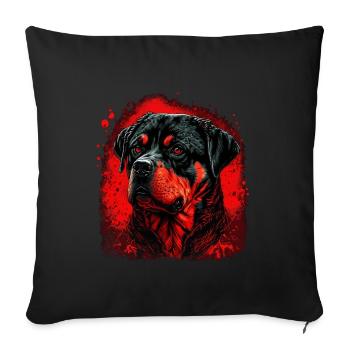 Creepy Rottweiler - Sofa pillowcase 17,3'' x 17,3'' (45 x 45 cm) - black - Front