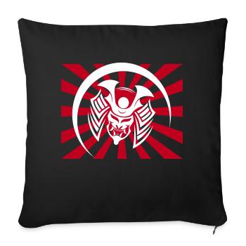 Masque de samouraï Masque de guerrier Masque Oni - Housse de coussin décorative 45 x 45 cm - noir - Devant