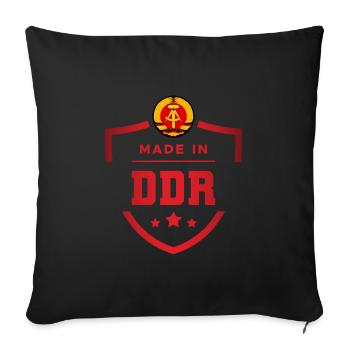 Fabriqué en RDA Cadeau est-allemand de l’Allemagne de l’Est - Housse de coussin décorative 45 x 45 cm - noir - Devant