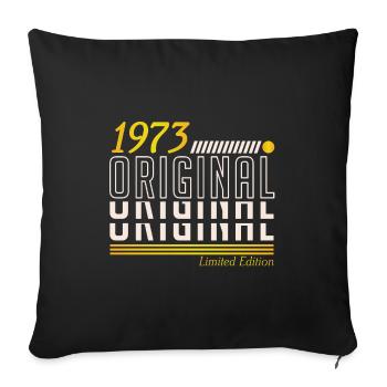 50. Geburtstag 1973 Limited Edition Geschenk - Sofakissenbezug 45 x 45 cm - Schwarz - Vorne