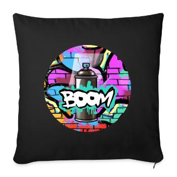 Grafitti Boom spray can - Sofa pillowcase 17,3'' x 17,3'' (45 x 45 cm) - black - Front