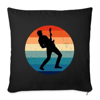 akustische gitarre Guitar Egitarre Damen - Sofakissenbezug 45 x 45 cm - Schwarz - Vorne