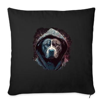 American Staffordshire Terrier - Housse de coussin décorative 45 x 45 cm - noir - Devant