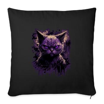 Chat siamois effrayant - Housse de coussin décorative 45 x 45 cm - noir - Devant