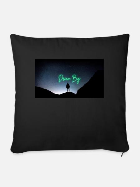 Rêvez grand - Housse de coussin décorative 45 x 45 cm - noir