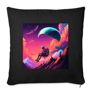 Parapentes en style synthwave - Housse de coussin décorative 45 x 45 cm - noir - Devant