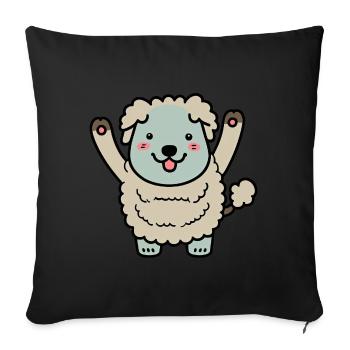 Kawaii Hunde-Design, der besten Freund des Hundes - Sofakissenbezug 45 x 45 cm - Schwarz - Vorne