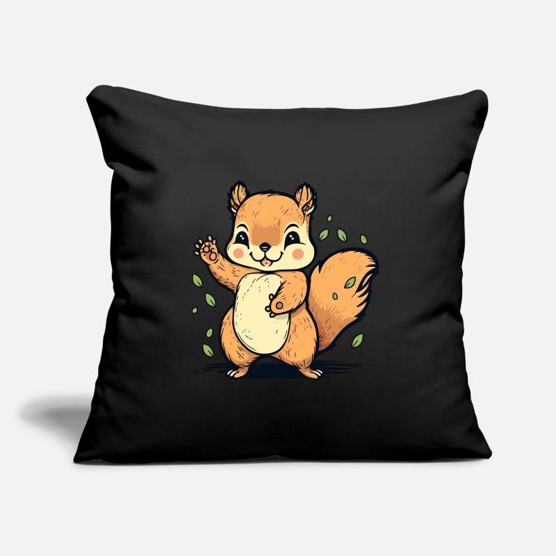 Kawaii Eichhörnchen, Hörnchen, Backenhörnchen Sofakissenbezug 45 x 45 cm