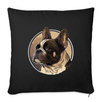 Français Bulldog - Housse de coussin décorative 45 x 45 cm - noir - Devant