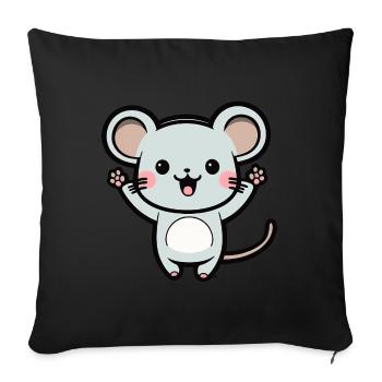 Kawaii mouse, for cute mice - Sofa pillowcase 17,3'' x 17,3'' (45 x 45 cm) - black - Front