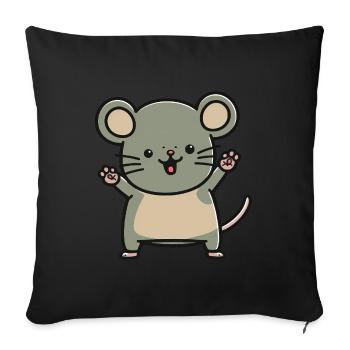 Kawaii mouse, for cute mice - Sofa pillowcase 17,3'' x 17,3'' (45 x 45 cm) - black - Front