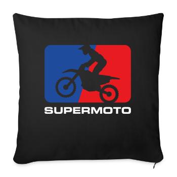 SUPER MOTO sport - Housse de coussin décorative 45 x 45 cm - noir - Devant
