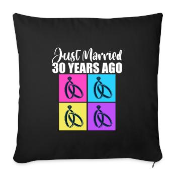 Heart Love Relationship Anniversary Wife Husband - Sofakissenbezug 45 x 45 cm - Schwarz - Vorne