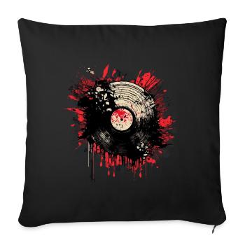 Vinyl Record Collector - Sofa pillowcase 17,3'' x 17,3'' (45 x 45 cm) - black - Front