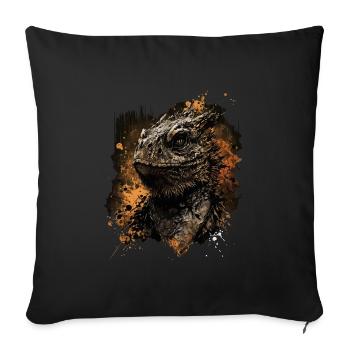 Bartagame - Sofakissenbezug 45 x 45 cm - Schwarz - Vorne
