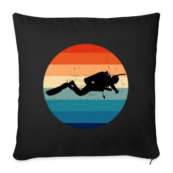 Free Dive Diving Women Scuba Diver Diving - Sofa pillowcase 17,3'' x 17,3'' (45 x 45 cm) - black - Front