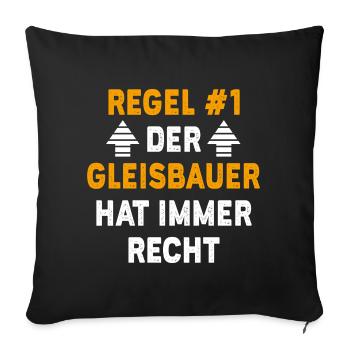 Gleisbauer Geschenk Geburtstag Spruch - Sofakissenbezug 45 x 45 cm - Schwarz - Vorne