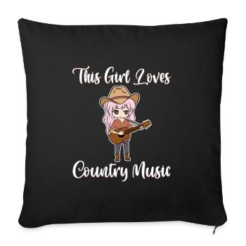 T-shirt de conception de guitariste de joueur de - Housse de coussin décorative 45 x 45 cm - noir - Devant