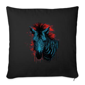 Zebra - Sofakissenbezug 45 x 45 cm - Schwarz - Vorne