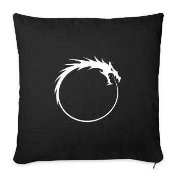 Ouroboros dragon qui se mord la queue - Housse de coussin décorative 45 x 45 cm - noir - Devant