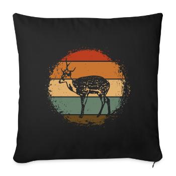 Roe deer - Sofa pillowcase 17,3'' x 17,3'' (45 x 45 cm) - black - Front