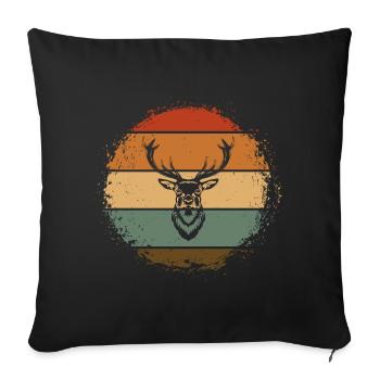 Cerf Cerf Bois Bois Bois - Housse de coussin décorative 45 x 45 cm - noir - Devant