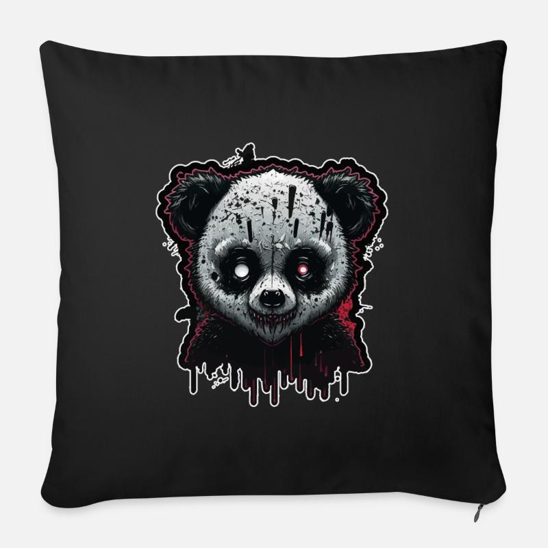 Spooky Panda - Sofakissenbezug 45 x 45 cm - Schwarz