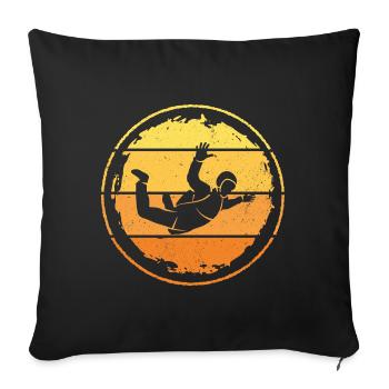 Skydiver Skydiving Skydiver Parachute - Sofa pillowcase 17,3'' x 17,3'' (45 x 45 cm) - black - Front