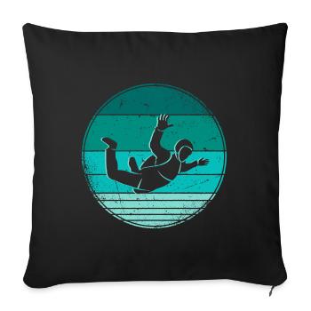 Fallschirm Springer Fallschirmspringer Skydiver - Sofakissenbezug 45 x 45 cm - Schwarz - Vorne